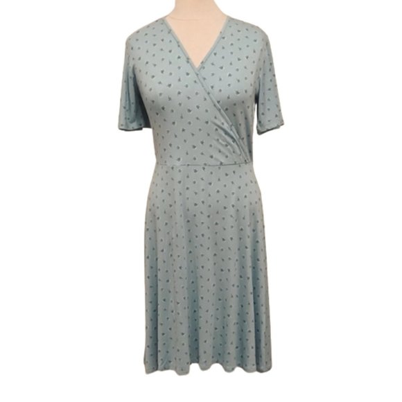 41 Hawthorn Light Teal Crossover Front Pull On Casual Stretch Dress NEW- Sz. Med - Picture 1 of 6